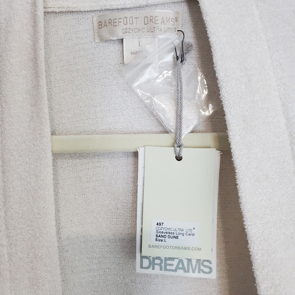 Barefoot Dreams Womens CozyChic Ultra Lite Sleeveless Long Cardigan Sz L NWT - Picture 8 of 16